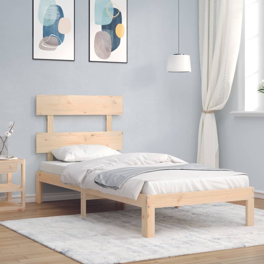 Photos - Bed VidaXL  Frame without Mattress 90x200 cm Solid Wood Pine 