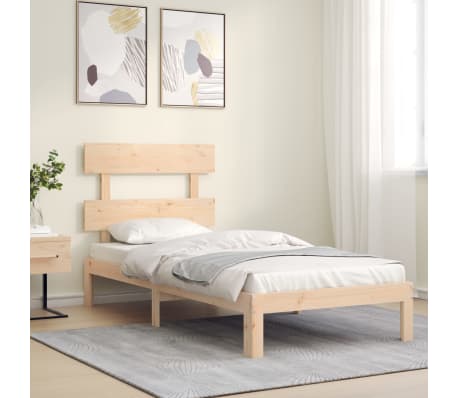 vidaXL Lovos rėmas be čiužinio, 100x200cm, pu&scaron;ies medienos masyvas