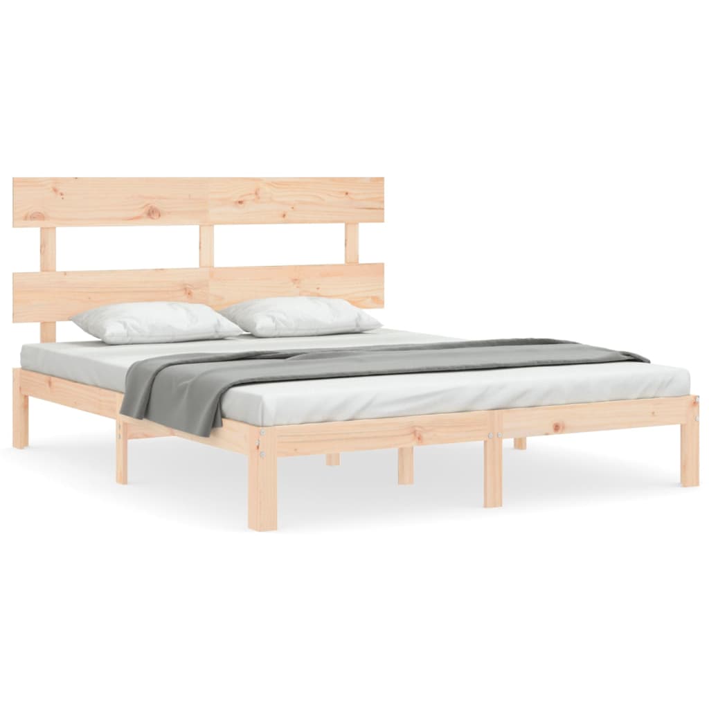 vidaXL Rám postele s čelem King Size masivní dřevo