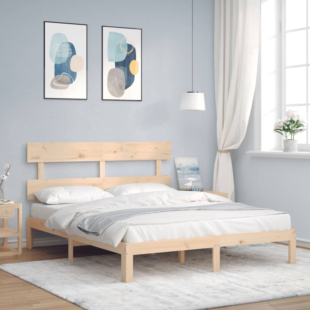 vidaXL Bedframe zonder matras massief grenenhout 160x200 cm afbeelding