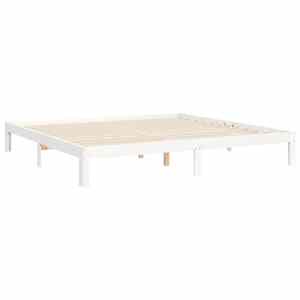 Postel bez matrace bílá 200 x 200 cm masivní borovice - obrázek 9