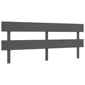Rám postele s čelem šedý 200 x 200 cm masivní dřevo - obrázek 8