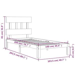 Postel bez matrace bílá 100 x 200 cm masivní borovice - obrázek 12