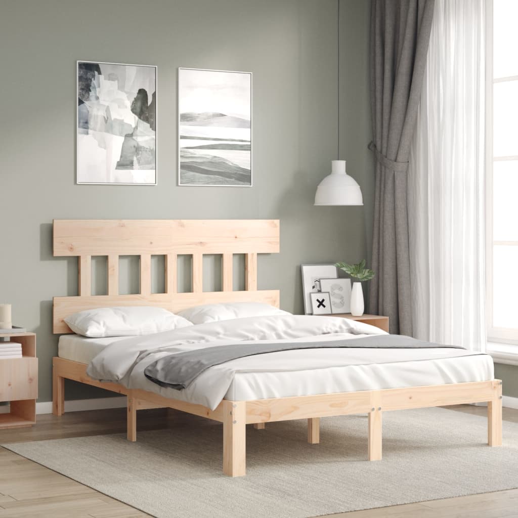 Photos - Bed VidaXL  Frame without Mattress 120x200 cm Solid Wood Pine 