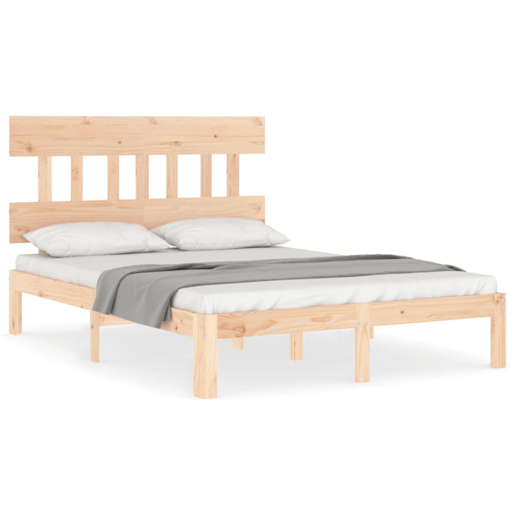 vidaXL Bedframe met hoofdbord massief hout 140x200 cm
