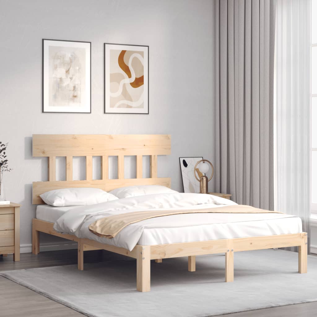 vidaXL tömör fenyőfa ágy matrac nélkül 140 x 200 cm