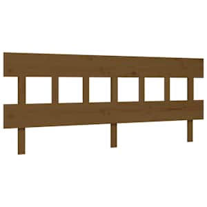 Rám postele s čelem medově hnědý 200 x 200 cm masivní dřevo - obrázek 8