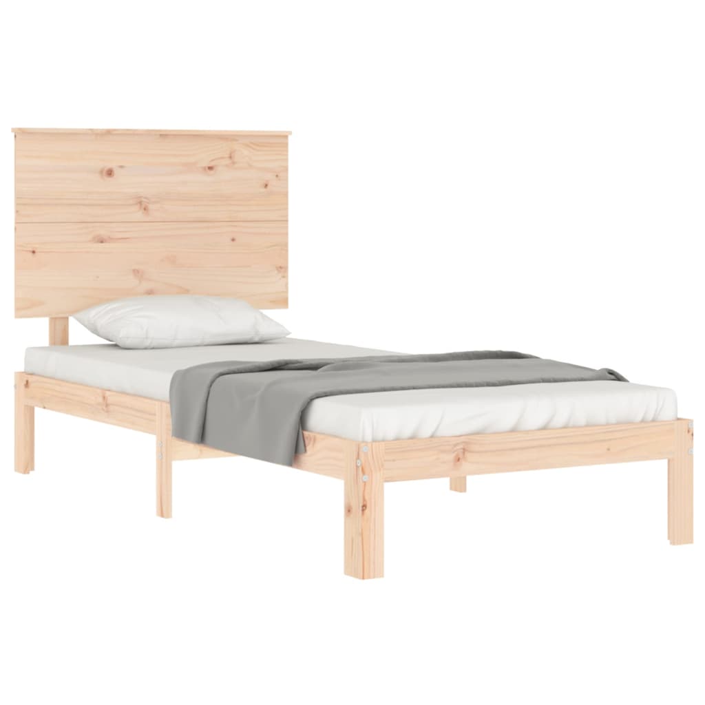 Cadru de pat cu tăblie Small Single, lemn masiv