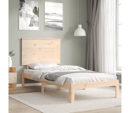 vidaXL Bedframe met hoofdbord massief hout