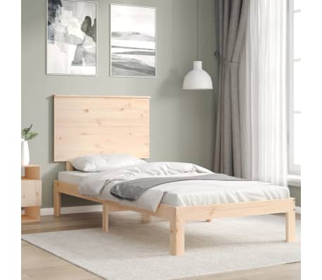 vidaXL Estructura de cama con cabecero madera maciza