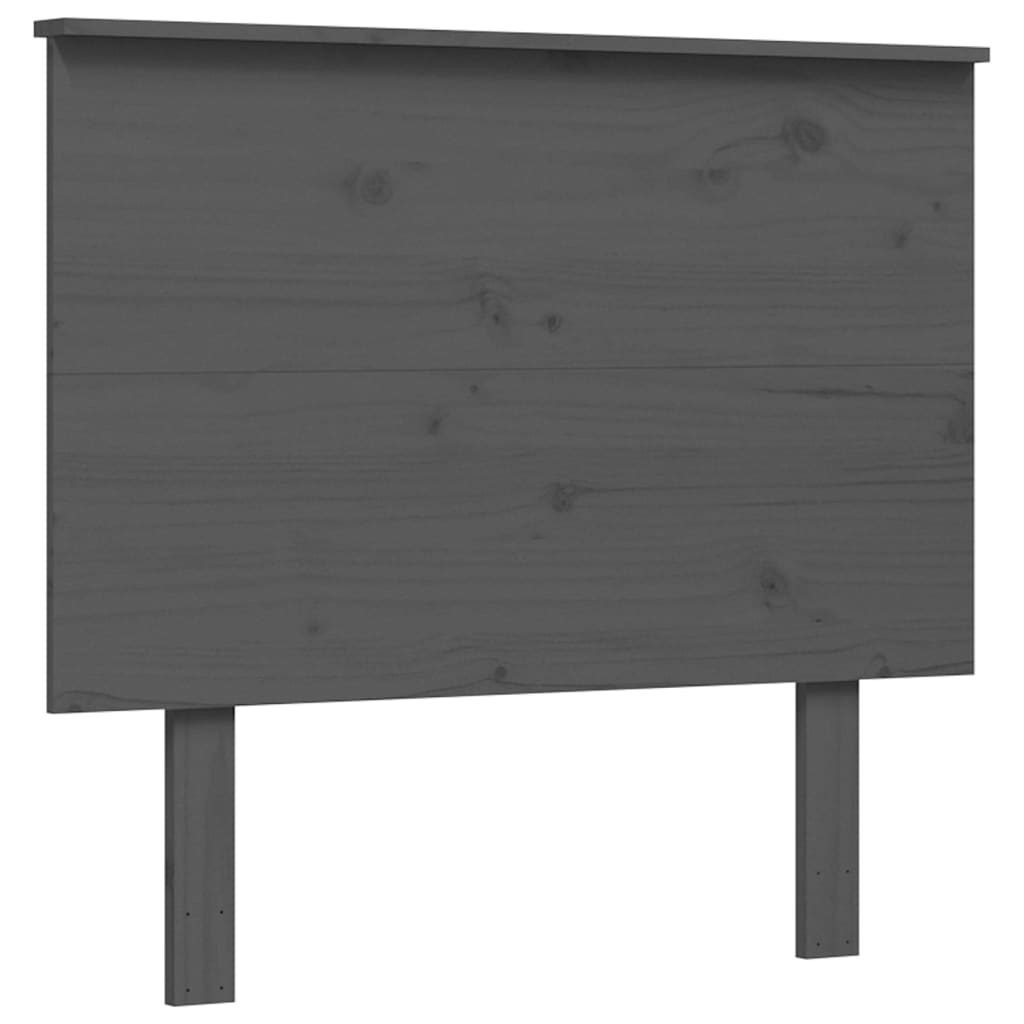Cadru de pat cu tăblie, gri, 90x200 cm, lemn masiv