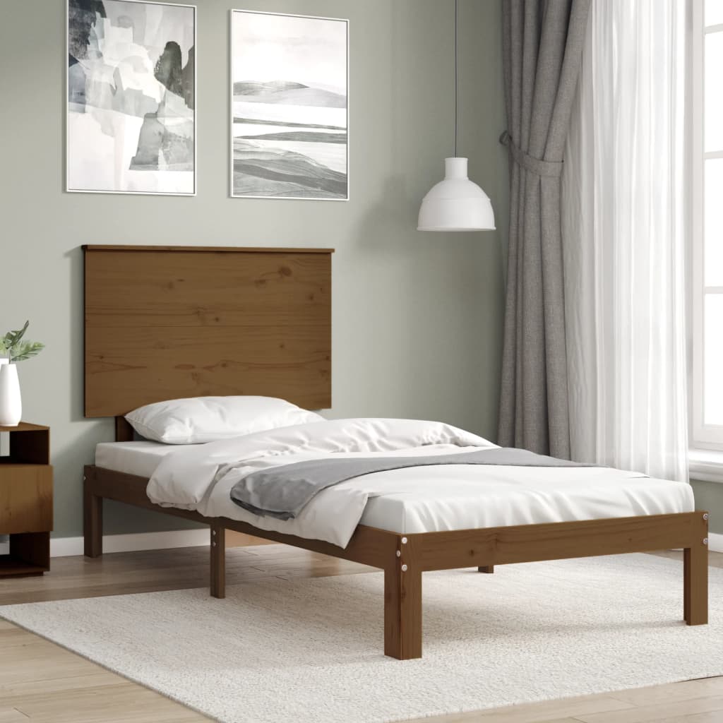 vidaXL Bed Frame without Mattress Honey Brown 100x200 cm Solid Wood Pine