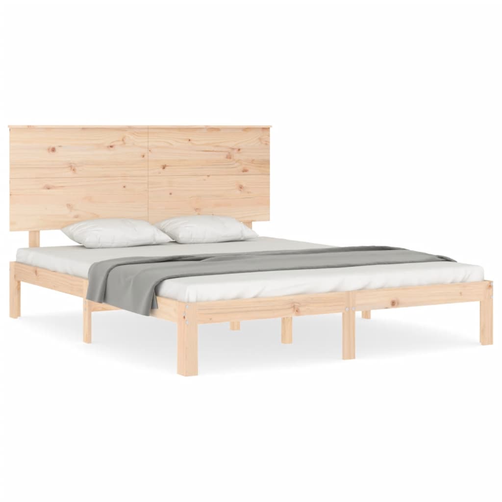 vidaXL Rám postele s čelem King Size masivní dřevo