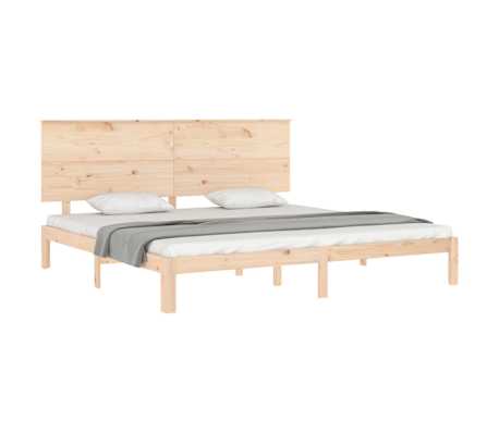 vidaXL Estrutura de cama Super King Size com cabeceira madeira maci&ccedil;a