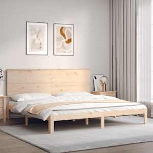 Postel bez matrace 200 x 200 cm masivní borovice - obrázek 1