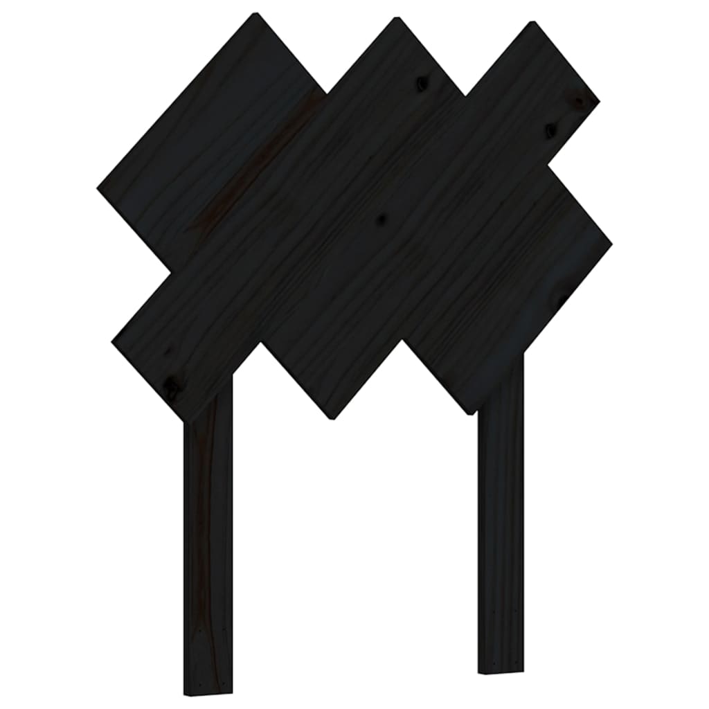 fekete tömör fa ágykeret fejtámlával Small Single