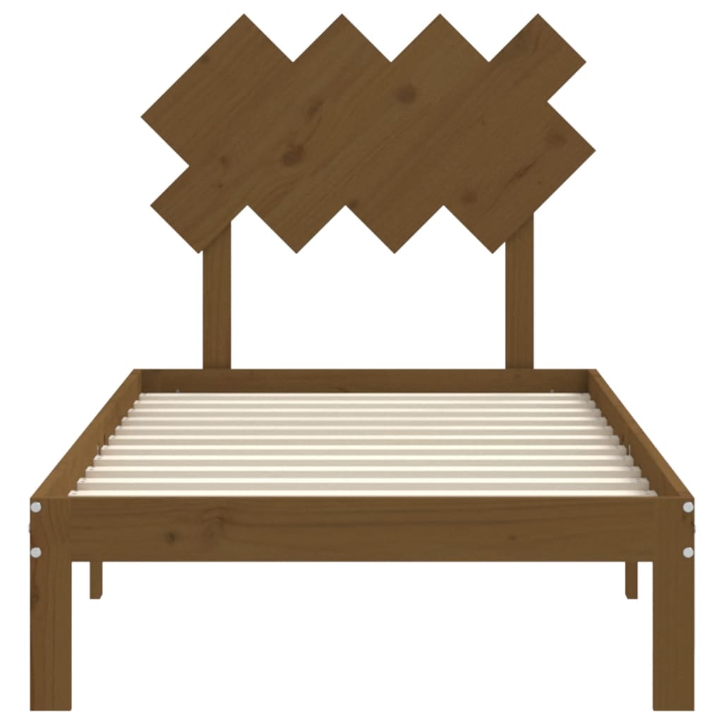 mézbarna tömör fa ágykeret fejtámlával (Single)