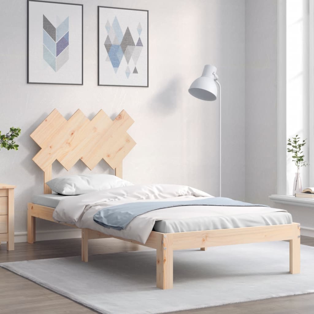 Photos - Bed VidaXL  Frame without Mattress 90x200 cm Solid Wood Pine 