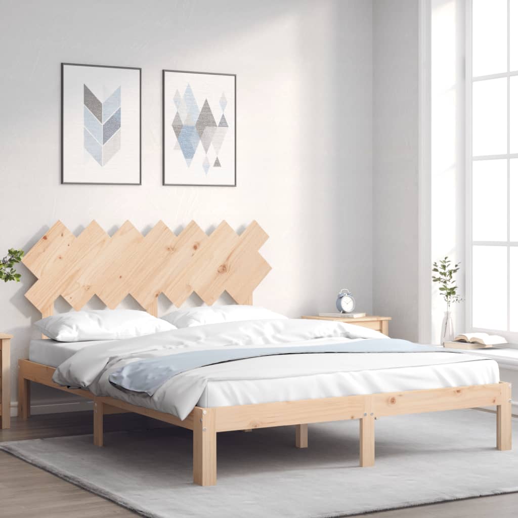 Rám postele s čelem 140 x 200 cm masivní dřevo
