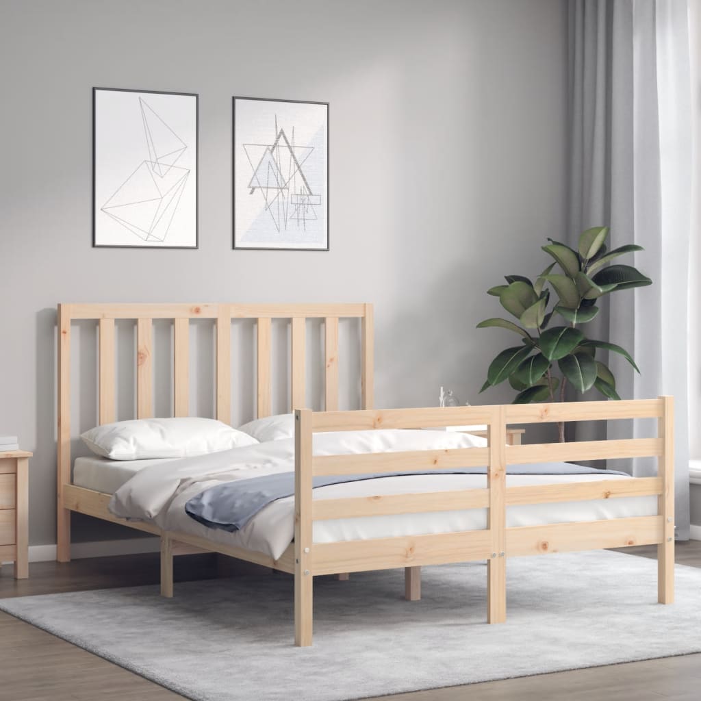 vidaXL Bedframe zonder matras massief grenenhout 140x190 cm afbeelding