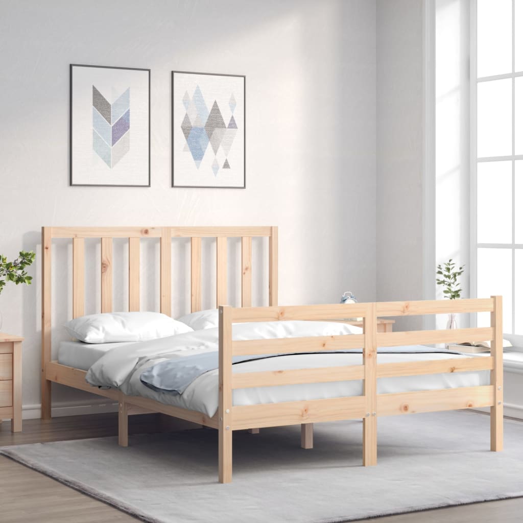 Rám postele s čelem 140 x 190 cm masivní dřevo