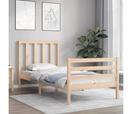 vidaXL Rúmgrind án Dýnu 100x200 cm Gegnheil Fura