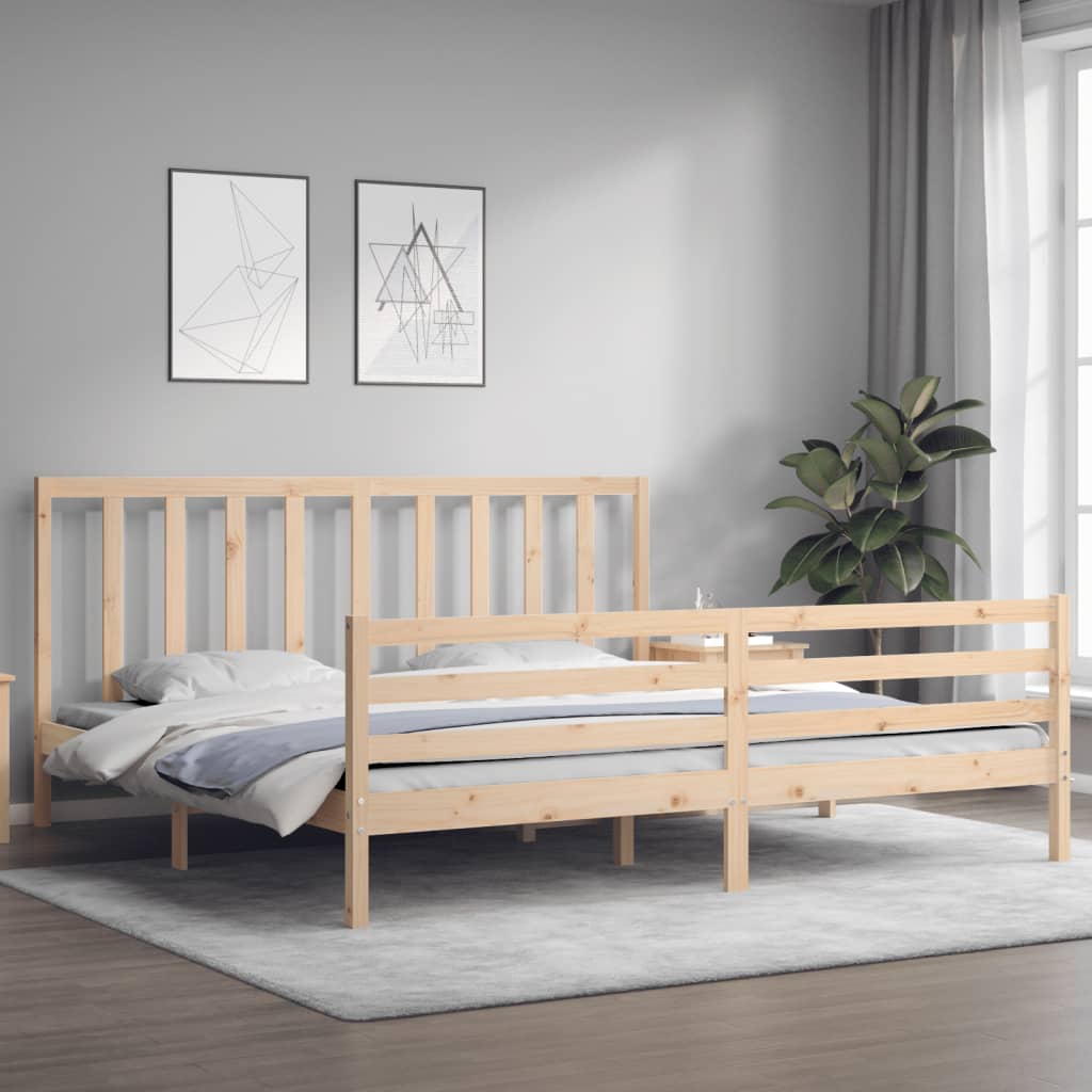 vidaXL tömör fenyőfa ágy matrac nélkül 200 x 200 cm
