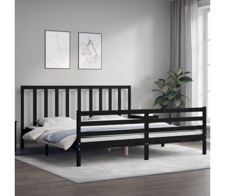 vidaXL fekete t&ouml;m&ouml;r fa &aacute;gykeret fejt&aacute;ml&aacute;val 200 x 200 cm