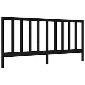 Rám postele s čelem černý 200 x 200 cm masivní dřevo - obrázek 8