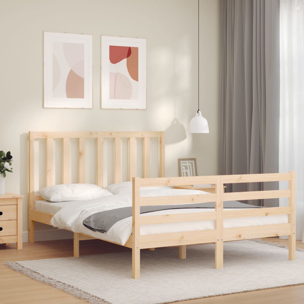 vidaXL Bedframe zonder matras massief grenenhout 140x190 cm afbeelding