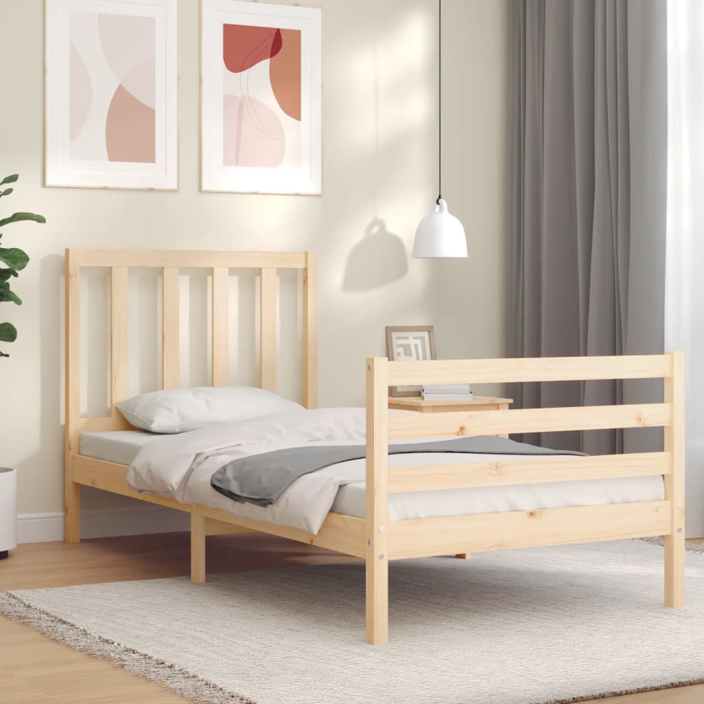 vidaXL Bedframe zonder matras massief grenenhout 90x200 cm afbeelding