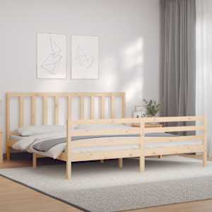 vidaXL Bed Frame without Mattress Super King Size Solid Wood Pine