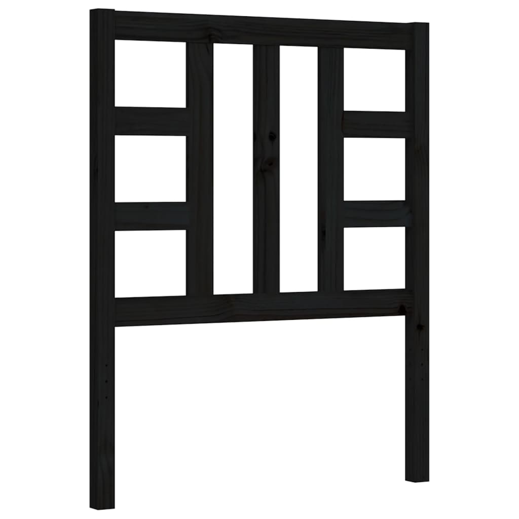 fekete tömör fa ágykeret fejtámlával Small Single