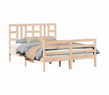vidaXL Estructura de cama sin colch&oacute;n madera maciza de pino 140x190 cm