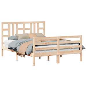 vidaXL Estructura de cama sin colch&oacute;n madera maciza de pino 140x190 cm