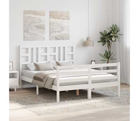 vidaXL Σκελετός Κρεβ. Χωρίς Στρώμα Λευκό 140x190 εκ Μασίφ Πεύκο