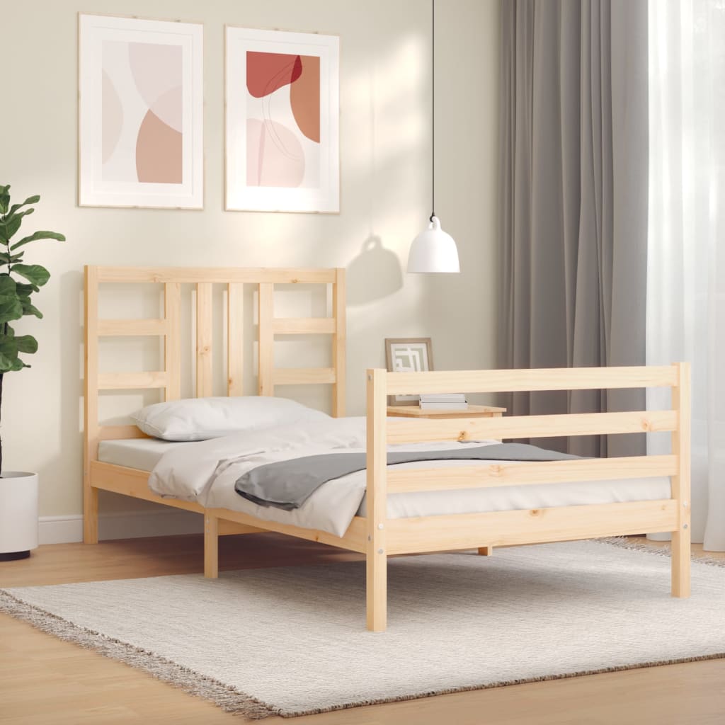 Photos - Bed VidaXL  Frame without Mattress 90x200 cm Solid Wood Pine 