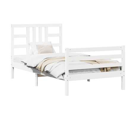 vidaXL Cadre de lit sans matelas blanc 100x200 cm bois de pin massif