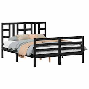 vidaXL R&aacute;m postele s čelem 140 x 200 cm masivn&iacute; dřevo