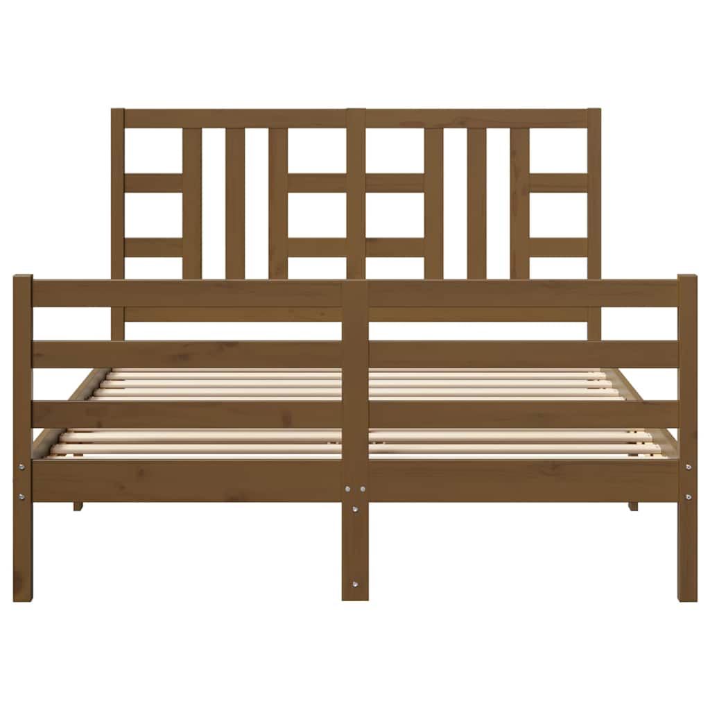 fekete tömör fa ágykeret fejtámlával 140 x 200 cm