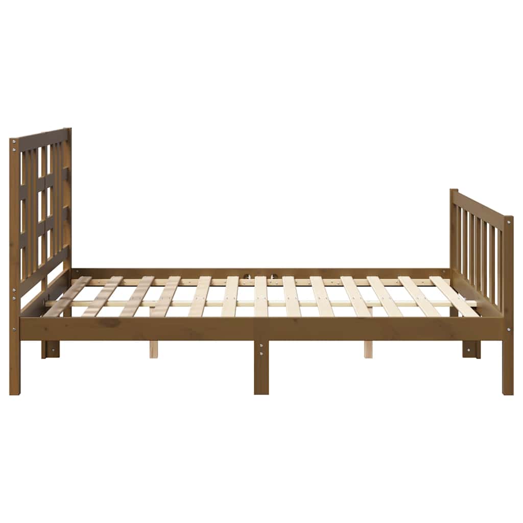 fekete tömör fa ágykeret fejtámlával 140 x 200 cm