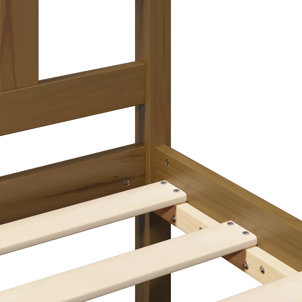 fekete tömör fa ágykeret fejtámlával 140 x 200 cm