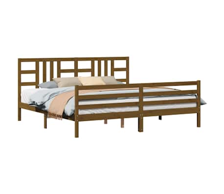 vidaXL Bed Frame without Mattress Honey Brown 200x200 cm Solid Wood