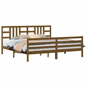 vidaXL Bed Frame without Mattress Honey Brown 200x200 cm Solid Wood