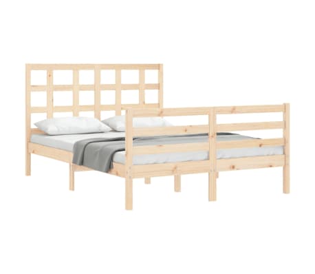 vidaXL voodiraam peatsiga, 140 x 200 cm, täispuit