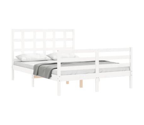 vidaXL Cadre de lit sans matelas blanc 140x200 cm bois massif