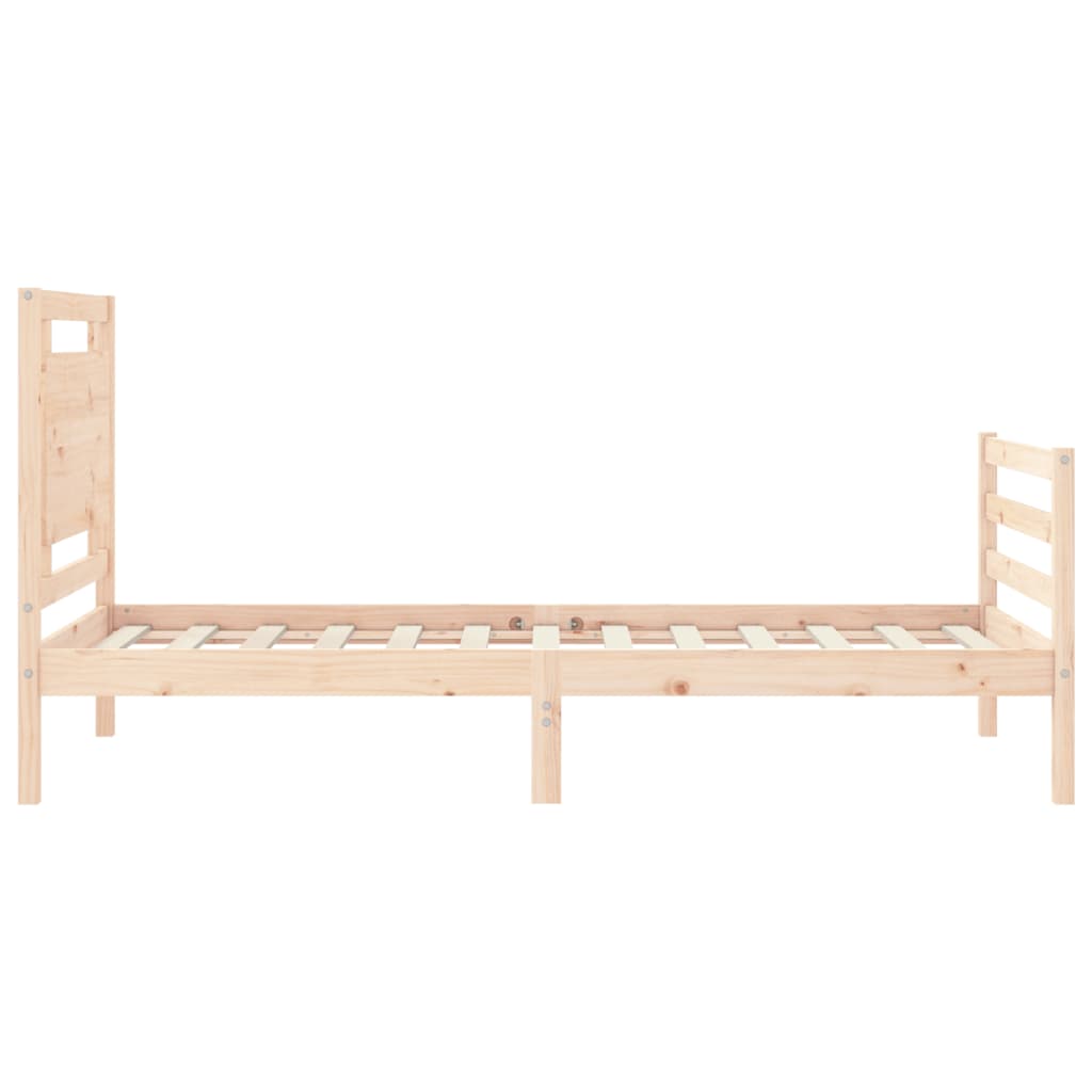 Cadru de pat cu tăblie single, lemn masiv