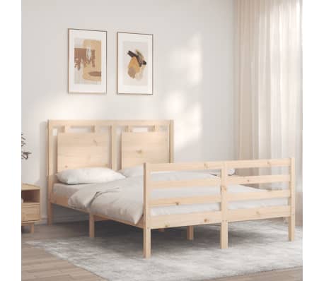 vidaXL Cadre de lit sans matelas 140x190 cm bois massif