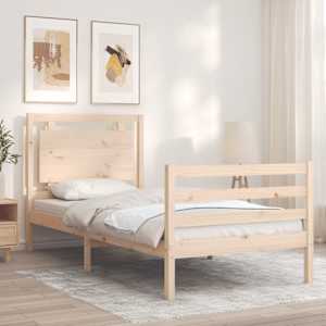 Rám postele s čelem 100 x 200 cm masivní dřevo - obrázek 3