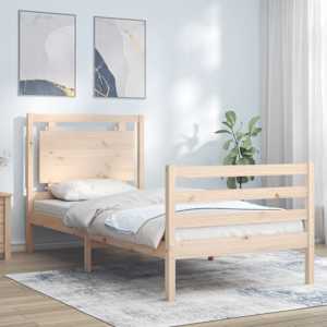 Rám postele s čelem 100 x 200 cm masivní dřevo - obrázek 1